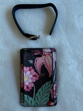 Bugatti Floral Luggage Tag Travel ID Holder w/ Privacy Flap